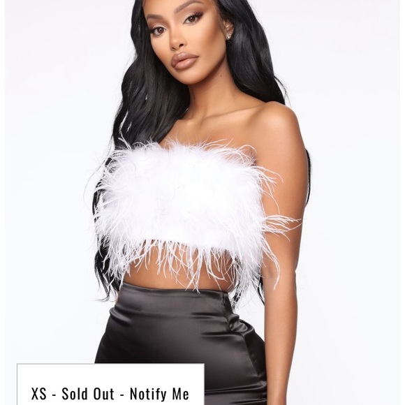 White feather tube top - Picture 2 of 3